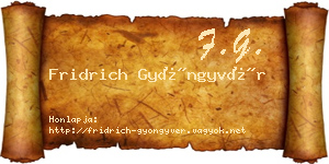 Fridrich Gyöngyvér névjegykártya